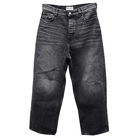 Jeans bio Balenciaga a gamba larga in cotone bio nero Nero
