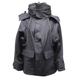 Balenciaga-Balenciaga Swing Parka in Black Polyamide-Black