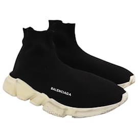 Balenciaga-Balenciaga Speed Sneaker in Black Polyester-Black