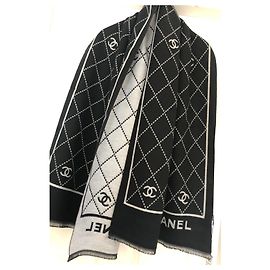 Chanel sciarpe Nero Grigio