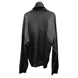 Balenciaga-Balenciaga Intarsia Knit Homme Half-Zip Sweater in Black Wool-Black