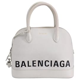 Balenciaga-Balenciaga Ville Handle Bag Small en Cuir de veau Blanc Cuir-Blanc