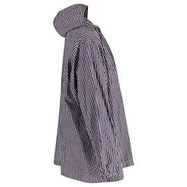 Balenciaga-Balenciaga Sudadera con capucha a rayas en algodón azul marino-Otro