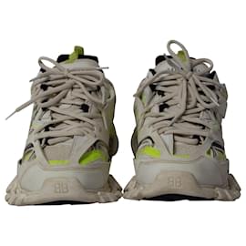 Balenciaga-Balenciaga Track Worn Out Sneakers in White Fluo Yellow Polyurethane-White