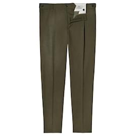 Autre Marque-Pantaloni alla moda in lana francese di lusso De Fursac-Verde oliva
