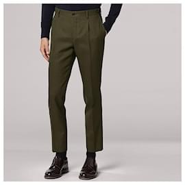 Autre Marque-De Fursac french luxury wool fashion pants-Olive green