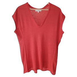 Iro Coral Linen Oversized T-shirt Coral