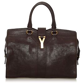 Yves Saint Laurent Bolsa YSL Brown Cabas Chyc Ligne Marrom Castanho escuro