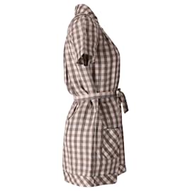 See by Chloé-See by Chloé Gingham Dress em linho bege-Outro