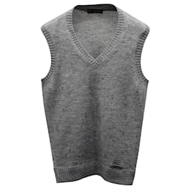 Dsquared2 Gestrickte Pulloverweste aus grauer Wolle Grau
