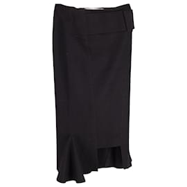 Roland Mouret-Roland Mouret Midi Skirt in Black Wool -Black