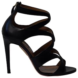 Aquazzura-Aquazzura Melissa 105 Heels in Black Leather-Black