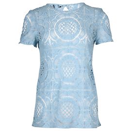 Blusa Prorsum Renda Burberry em Algodão Azul Azul