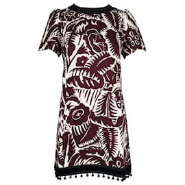 Marc Jacobs-Marc Jacobs Tropical Print Shift Dress in Maroon Cotton-Brown,Red