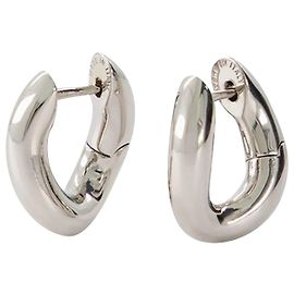 Balenciaga Loop XXS Silver-Tone Brass Earrings Silvery Metallic