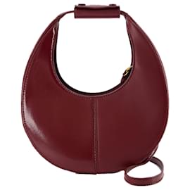 Staud Bolsa Mini Moon Split Vermelho Bordeaux