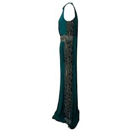 Alberta Ferretti-Alberta Ferretti Langes Kleid aus smaragdgrüner Seide-Grün