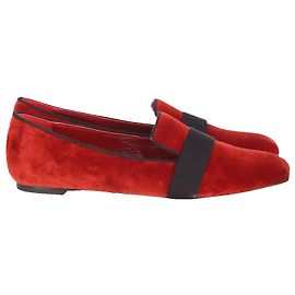 Mocassini Alexander McQueen in velluto rosso Rosso