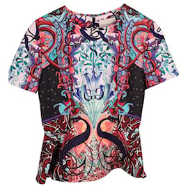 Mary Katrantzou-Mary Katrantzou Bedruckte Peplum-Bluse aus mehrfarbigem Polyester-Andere