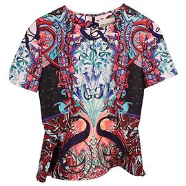 Mary Katrantzou Blusa Peplum estampada em poliéster multicolorido Outro