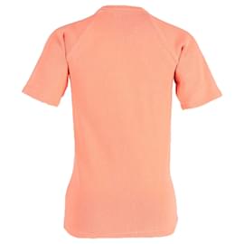 Victoria Beckham-Victoria Beckham Ribbed Knit T-shirt in Coral Orange Cotton-Orange,Coral