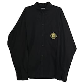 Balenciaga-Camisa con botones Quest de Balenciaga en poliéster negro-Negro
