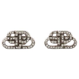 Pendiente Bb Stud Xs - Balenciaga - Plata/Cristal Plata Metálico