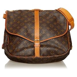 Louis Vuitton-Louis Vuitton Monogram Saumur 35  Brown-Brown