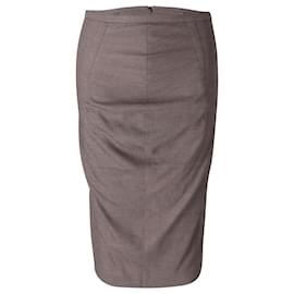 Sportmax-Sportmax Pencil Skirt in Grey Cotton-Grey