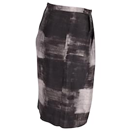 Max Mara-Max Mara Printed Pencil Skirt in Black and Grey Cotton -Other