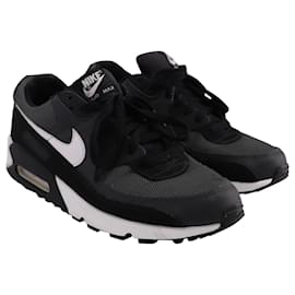 Nike-Nike Air Max 90 Sneakers aus schwarzem Leder-Schwarz