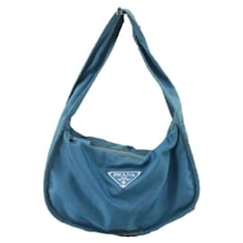 Prada-Blue Nylon Prada Shoulder Bag-Blue