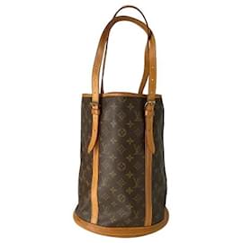 Louis Vuitton-Brown Coated Canvas Louis Vuitton Bucket Bag-Brown