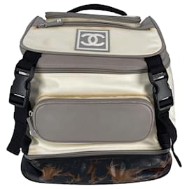 Chanel-Beige Nylon Backpack-Beige