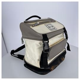 Chanel-Beige Nylon Backpack-Beige