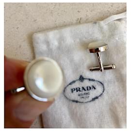 Prada-Prada silver cufflinks-Silvery