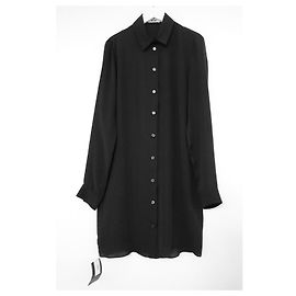 Acne Juan Transparentes Hemdkleid Schwarz