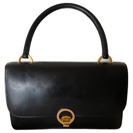 Hermès Bolsa Hermes Ring em couro caixa preta Preto