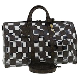Louis Vuitton-LOUIS VUITTON Monogram chess Keepall Bandouliere 50 Boston M20864 LV Auth 31818a-Monogram