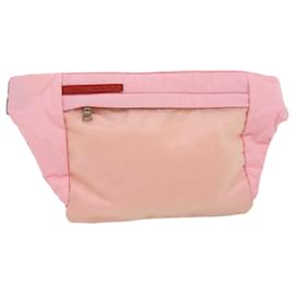 Prada-PRADA PRADA Sports Waist Bag Nylon Pink Auth yk5050-Pink
