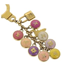 Louis Vuitton-LOUIS VUITTON Porte Cles Bastille Charm Gold Multicolor pink M65646 Auth th2971-Pink,Multiple colors,Golden