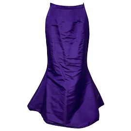 Saia sereia Oscar De La Renta em seda roxa Roxo