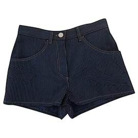 Chanel-Chanel Blue/Black Cotton Shorts-Blue