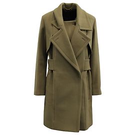 Gucci Trenchcoat aus hellbrauner Wolle Braun Beige