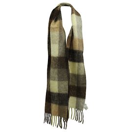 Sciarpa con frange a quadri Acne Studios in alpaca marrone Marrone