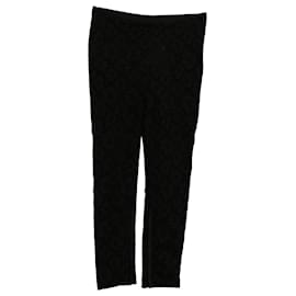 Valentino-Pantalones de encaje con cremallera lateral en viscosa negra de Valentino-Negro