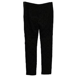 Valentino-Pantaloni Valentino in pizzo con zip laterale in viscosa nera-Nero