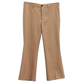 Calça Flare Miu Miu em lã rosa empoeirada Rosa