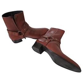 Saint Laurent-Wyatt Harness Boots, Pointure 46.-Brown