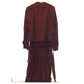 Acne-**Acne Studios (Acne) Morres linen/long trench coat/with tags/unused/trench-Dark red